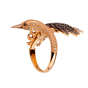 Золота каблучка з цирконієм куб. (01-200358729) фотографія