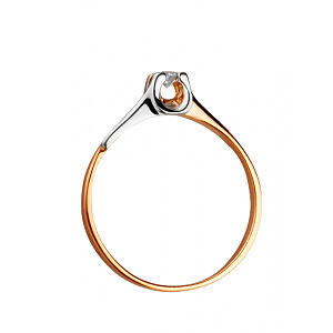 Золота каблучка з діамантом (01-200413829) фотографія