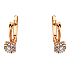 Золоті сережки з цирконієм куб. (01-200449129) фотографія