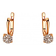 Золоті сережки з цирконієм куб. 01-200449129 фотографія 1