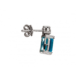 Золотые серьги с бриллиантами  и  топазами (01-200489329) фотография