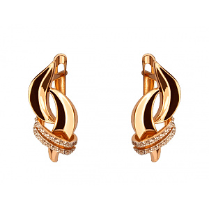 Золотые серьги с цирконием куб. (01-200510829) фотография