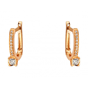 Золотые серьги с цирконием куб. (01-200526529) фотография