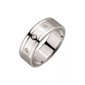 Золота обручка з діамантами (01-200590129) фотографія