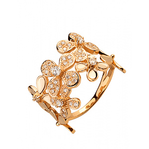 Золота каблучка з фіанітом (цирконієм куб.) (01-200627429) фотографія