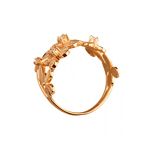 Золота каблучка з фіанітом (цирконієм куб.) (01-200627429) фотографія