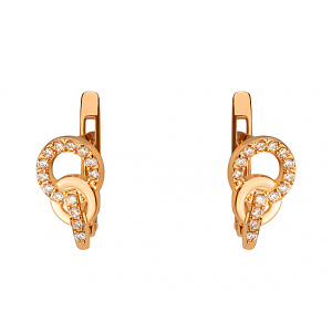 Золотые серьги с фианитом (цирконием куб.) (01-200761629) фотография