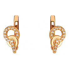 Золотые серьги с фианитом (цирконием куб.) (01-200761629)