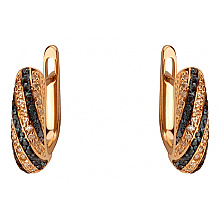 Золотые серьги с фианитом (цирконием куб.) (01-200838329)