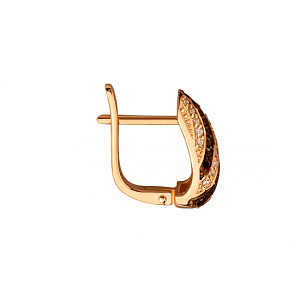 Золотые серьги с фианитом (цирконием куб.) (01-200838329) фотография