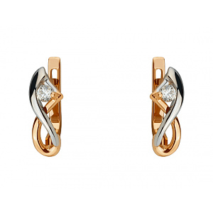 Золоті сережки з діамантами (01-200841829) фотографія