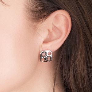 Золотые серьги с камнями Swarovski (11с-152) фотография