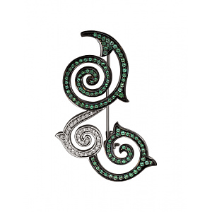 Золота брошка з діамантами (01-18875730) фотографія