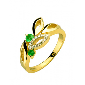 Золотое кольцо с бриллиантами (01-200364830) фотография