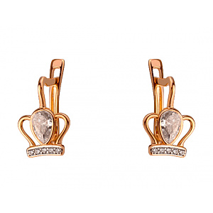 Золотые серьги с цирконием куб. (01-200364930) фотография