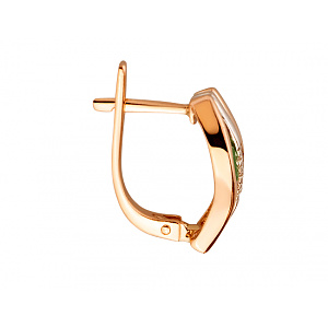 Золотые серьги с бериллами  и  бриллиантами (01-200438330) фотография