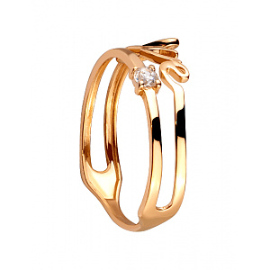 Золотое кольцо с цирконием куб. (01-200465930) фотография