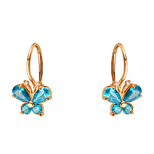 Золотые серьги с цирконием куб. (01-200481130) фотография