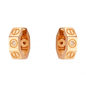 Золоті сережки з цирконієм куб. (01-200535130) фотографія