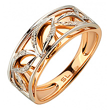 Золота каблучка з діамантами (01-200867830)