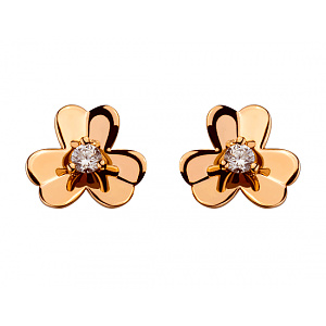 Золоті сережки з цирконієм куб. (01-19018131) фотографія