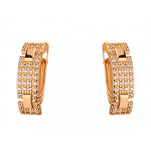 Золоті сережки з цирконієм куб. (01-19029831) фотографія