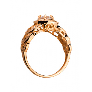 Золотое кольцо с цирконием куб. (01-19071731) фотография