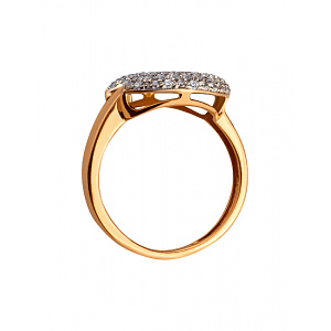 Золотое кольцо с цирконием куб. (01-19177331) фотография