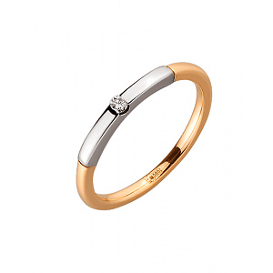 Золотое кольцо с бриллиантом (01-19258231) фотография