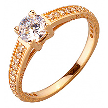 Золота каблучка з цирконієм куб. (01-200092631)