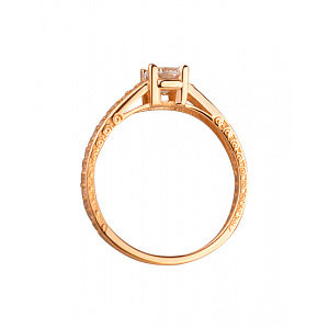 Золота каблучка з цирконієм куб. (01-200092631) фотографія