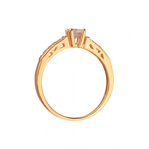 Золота каблучка з фіанітом (цирконієм куб.) (01-200130031) фотографія