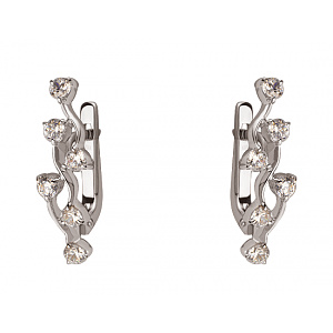 Золоті сережки з цирконієм куб. (01-200152531) фотографія