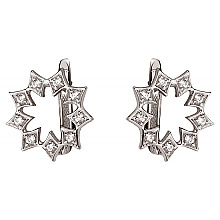 Золотые серьги с фианитом (цирконием куб.) (01-200175331)