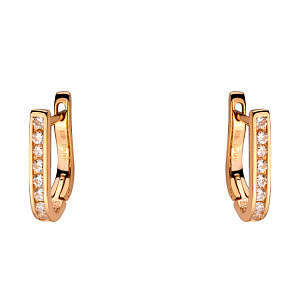 Золотые серьги с цирконием куб. (01-200191431) фотография