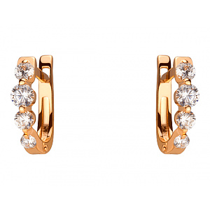 Золотые серьги с цирконием куб. (01-200295131) фотография