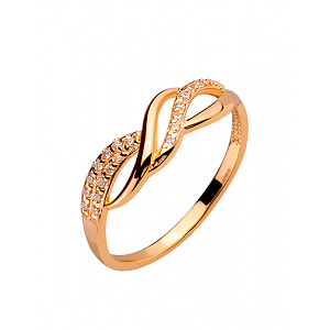 Золотое кольцо с цирконием куб. (01-200346931) фотография