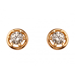 Золотые серьги с фианитом (цирконием куб.) (01-200374231) фотография