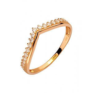 Золотое кольцо с цирконием куб. (01-200422731) фотография