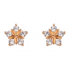 Золоті сережки з цирконієм куб. (01-200426931) фотографія