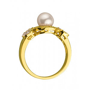 Золотое  кольцо с бриллиантами (01-200489331) фотография