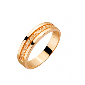 Золота каблучка з цирконієм куб. (01-200530831) фотографія