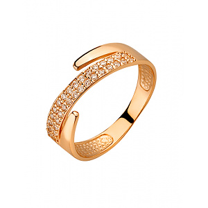 Золота каблучка з цирконієм куб. (01-200590131) фотографія