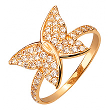 Золотое кольцо с фианитом (цирконием куб.) (01-200740231)