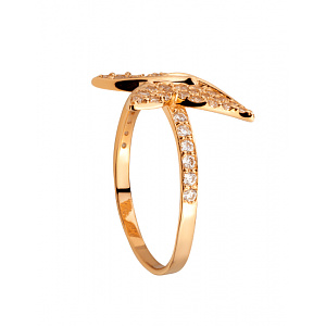 Золотое кольцо с фианитом (цирконием куб.) (01-200740231) фотография