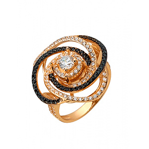 Золота каблучка з фіанітом (цирконієм куб.) (01-200845131) фотографія