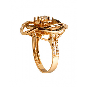 Золота каблучка з фіанітом (цирконієм куб.) (01-200845131) фотографія