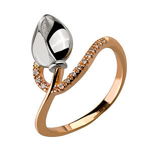 Золотое кольцо с циркониями (4б_к-224) фотография