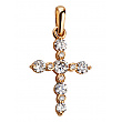 Золотой крестик с фианитами  и  циркониями 1п-013 фотография 1
