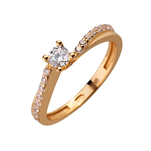 Золотое кольцо с фианитами (1б_к-205) фотография